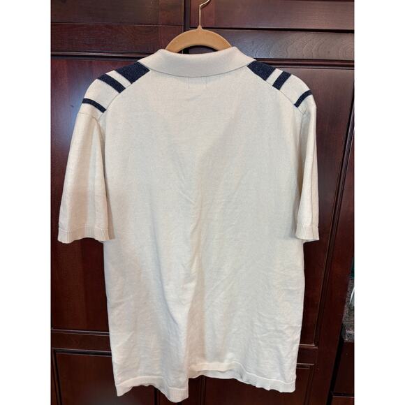 J Crew Factory Mens Striped Button Front Sweater Retro Look Size L - Picture 3 of 11